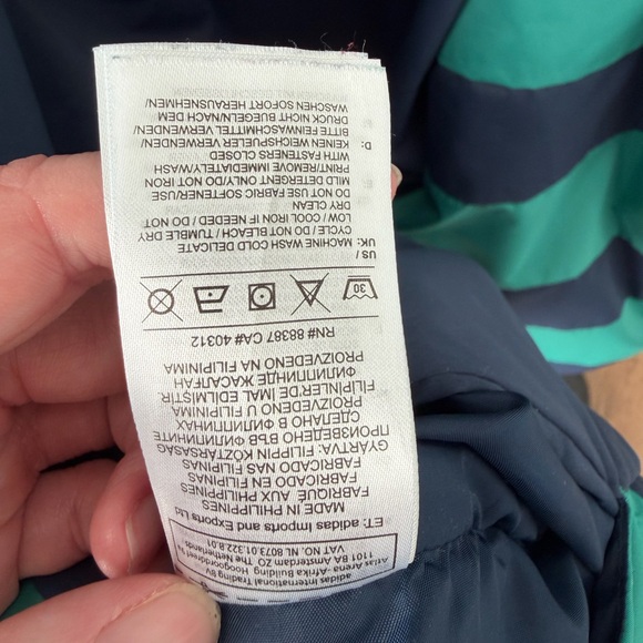 adidas Navy and Teal Striped Track Jacket - Picture 10 of 12